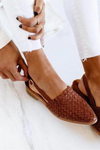 Amelie | Women's Woven Ballerinas with Vegan Leather and Classic Design
