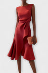 Sheila | Draped Asymmetric Midi Dress