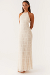 Vanessa | Women's Halter Maxi Dress with Flowing Skirt and Adjustable Neckline