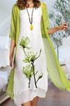 Phoebe | Women's Floral Print Dress Set with Sheer Cardigan and Matching Design