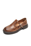 Rosie | Women's Leather T-Strap Mary Jane Shoes Brogue Block Heel
