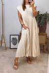 Rosella | Women's Pleated Maxi Dress with Flowing Design and Versatile Style