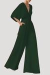 Leonie | Women's V Neck Wide Leg Jumpsuit